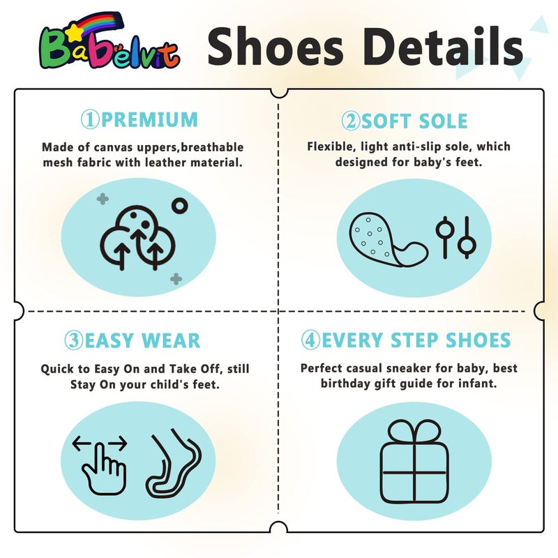 Babelvit Baby Boy Girl Soft Sole Canvas Sneakers Sparkle High Top Lace Up Infant Unisex Ankle Shoes Boots Toddler Newborn Prewalker First Baby Walking Crib Shoes - Image 5
